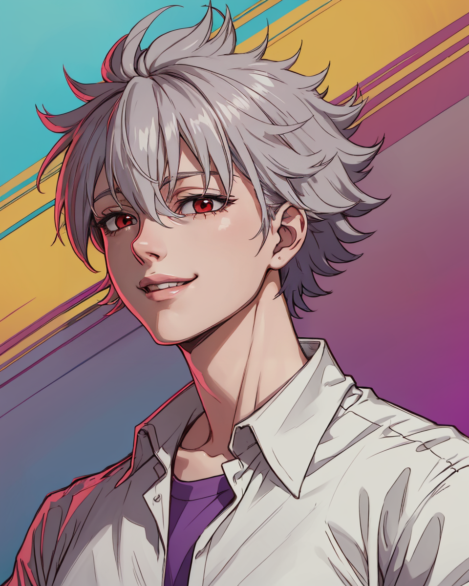 01608-399444623-masterpiece, best quality,_lora_nagisa_kaworu_1.0_, 1boy collared_shirt green_background grey_hair male_focus multicolored_backg.png
